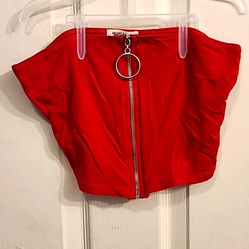 Heart & hips crop top tube top
